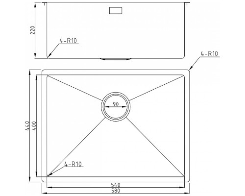 Кухонная мойка Milacio Denia 58 MC.77458 Золото