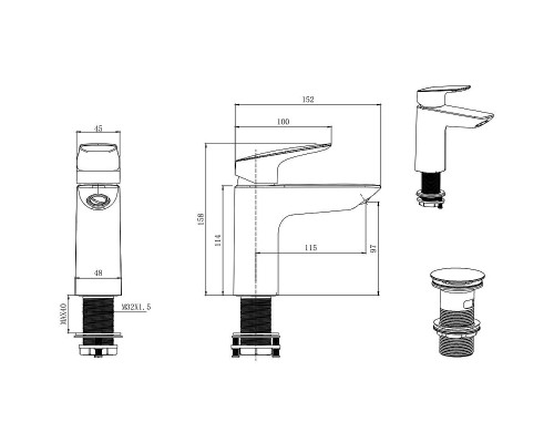 Смеситель для раковины Aquatek Вега AQ1011CR Хром