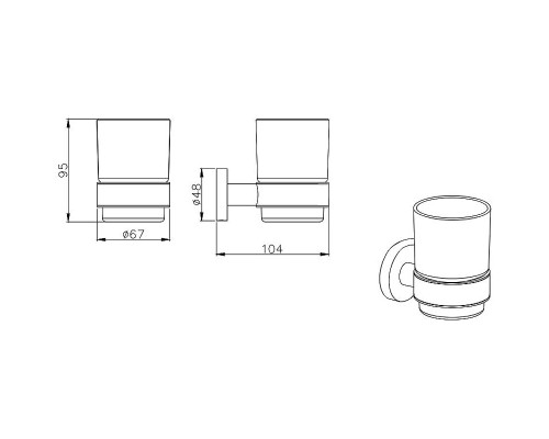 Стакан для зубных щеток Aquatek AQ4004CR Хром