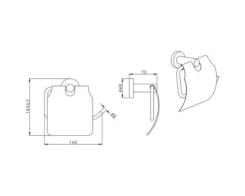 Держатель туалетной бумаги Aquatek AQ4009MB с крышкой Черный матовый