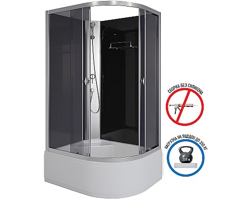 Душевая кабина Niagara Eco 110x80 R E110/80/40L/TN/BK без гидромассажа