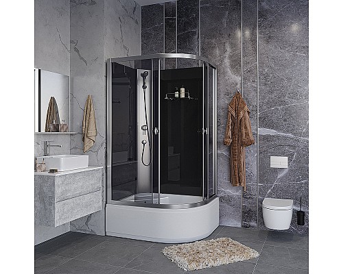Душевая кабина Niagara Eco 110x80 R E110/80/40L/TN/BK без гидромассажа