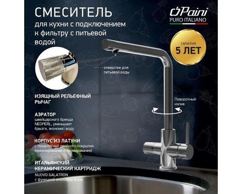 Смеситель для кухни Paini Primavera Хром