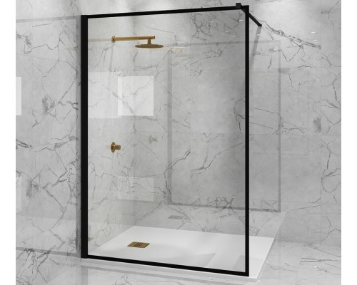 Душевая перегородка Paini 110 PAINI-WalkIN110F профиль Черный матовый стекло прозрачное