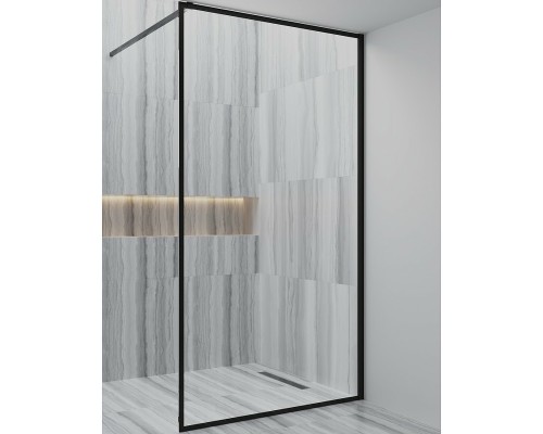 Душевая перегородка Paini 110 PAINI-WalkIN110F профиль Черный матовый стекло прозрачное