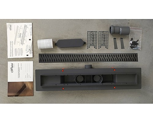 Душевой лоток Paini Harmony 850 CH850HC с Черной матовой решеткой