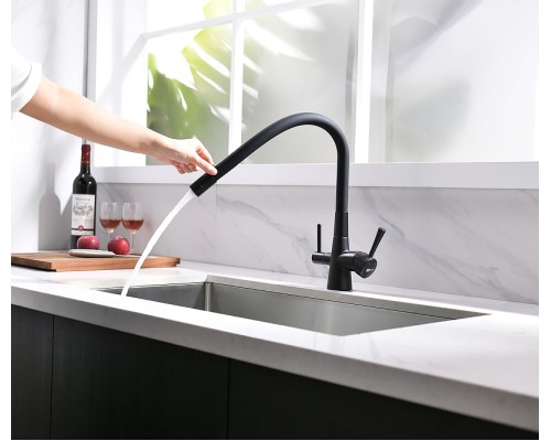 Смеситель для кухни Lemark Comfort Черный матовый