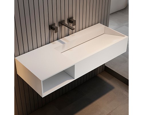 Раковина Abber Stein 100 L AS2640-1.0 L Белая матовая