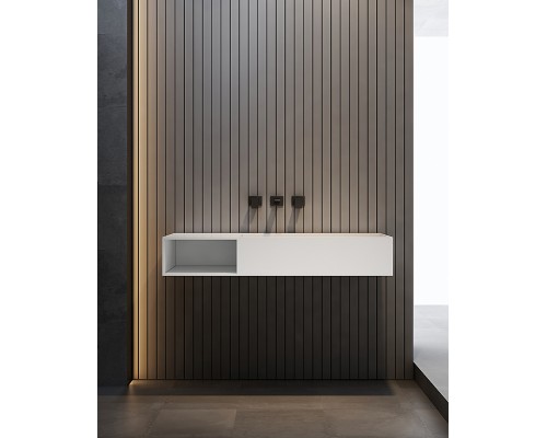 Раковина Abber Stein 100 L AS2640-1.0 L Белая матовая