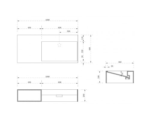 Раковина Abber Stein 100 L AS2640-1.0 L Белая матовая