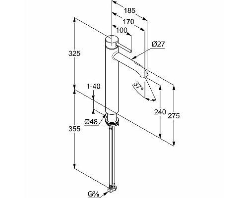 Смеситель для раковины Kludi Bozz 382865376 Белый матовый