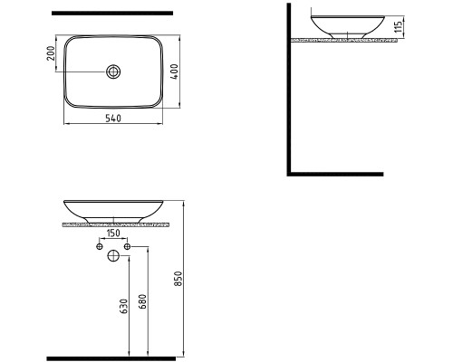 Раковина-чаша Bien Harmony 54 HRLG05401FD0W5000 Белая