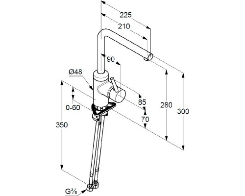 Смеситель для кухни Kludi L-ine 428143977 Черный матовый