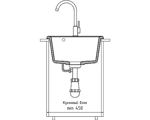 Кухонная мойка GranFest Quarz GF-Z17 Темно-серая