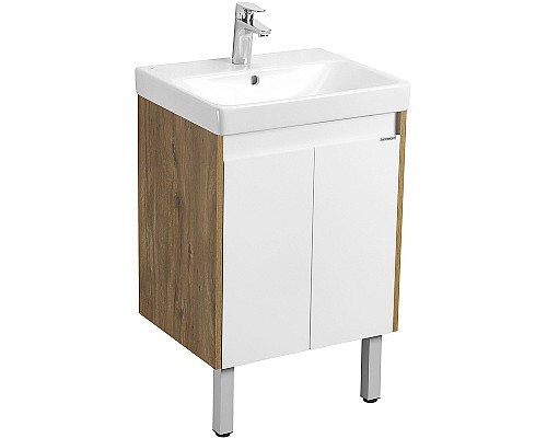 Тумба под раковину Aquaton Сканди Doors 55 1A278801SDZ90 Белый глянец, Дуб рустикальный