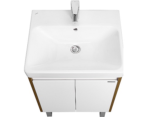 Тумба под раковину Aquaton Сканди Doors 55 1A278801SDZ90 Белый глянец, Дуб рустикальный