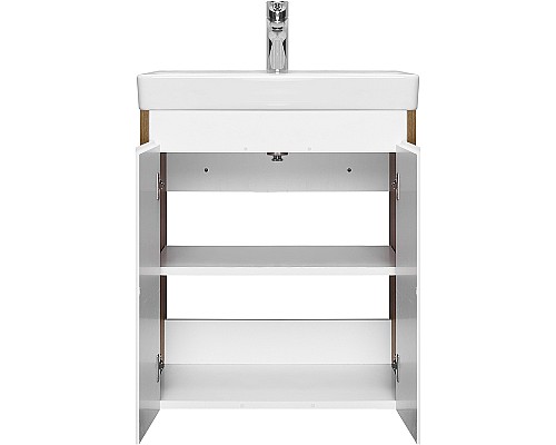 Тумба под раковину Aquaton Сканди Doors 55 1A278801SDZ90 Белый глянец, Дуб рустикальный