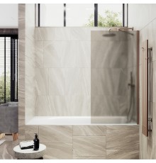 Шторка на ванну Maybah Glass 600x1400 в широком профиле Бронза стекло бронзовое матовое