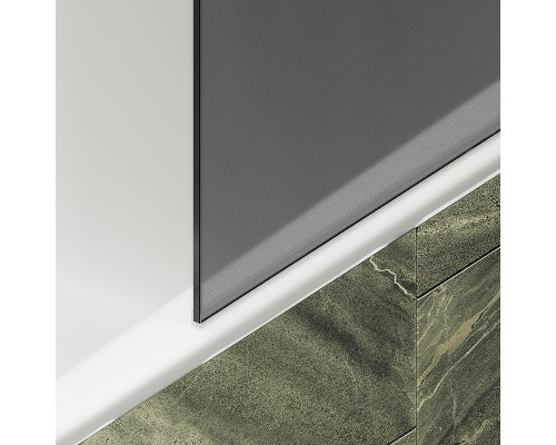 Шторка на ванну Maybah Glass MGV-87-6ш 700x1400 в широком профиле Черный стекло графитовое матовое