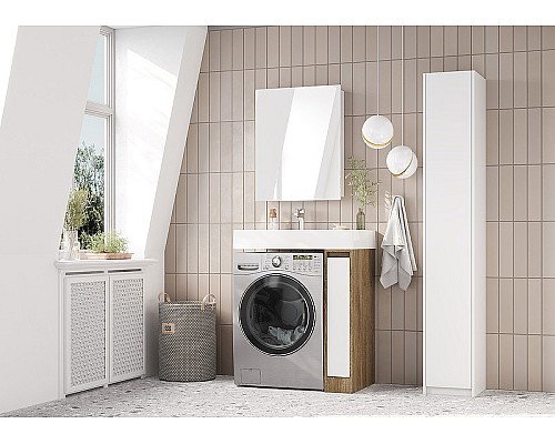 Зеркальный шкаф Aquaton Лондри 60 1A278502LH010 Белый глянцевый Зеркальный шкаф Aquaton Лондри 60 1A278502LH010 Белый глянцевый