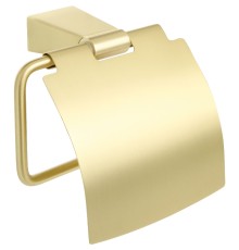 Держатель туалетной бумаги Fixsen Trend Gold с крышкой Матовое золото