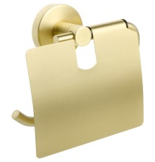 Держатель туалетной бумаги Fixsen Comfort Gold с крышкой Золото матовое