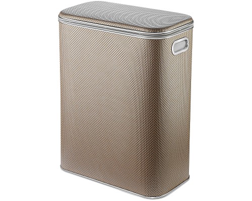 Корзина для белья Geralis RBH-B Ромб Бежевая темная, кант Хром, стандартная