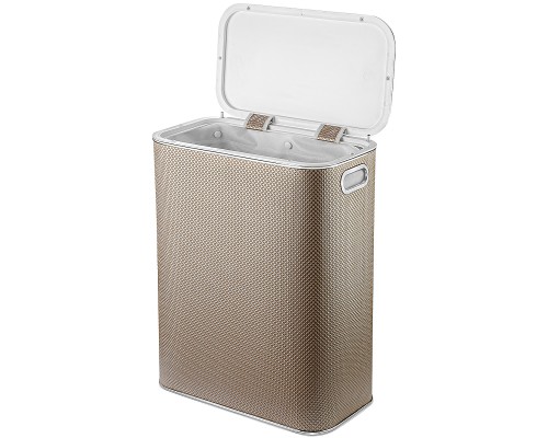 Корзина для белья Geralis RBH-B Ромб Бежевая темная, кант Хром, стандартная