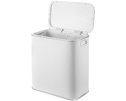 Корзина для белья Geralis PWH-M Punto Белая, кант Хром, малая