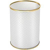 Ведро для мусора Geralis M-PWG-B Punto Белое, кант Золото, 3 л