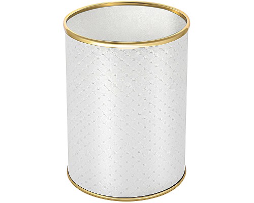 Ведро для мусора Geralis M-PWG-B Punto Белое, кант Золото, 3 л