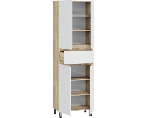 Шкаф пенал СанТа Марс 60 700415 Белый Янтарное дерево