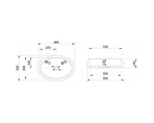 Раковина-чаша Abber Stein 60 AS2605 Белая матовая