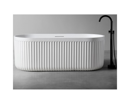 Ванна из искусственного камня Abber Stuttgart 170x75 AM9925 Белая матовая без гидромассажа