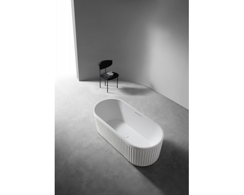 Ванна из искусственного камня Abber Stuttgart 170x75 AM9925 Белая матовая без гидромассажа