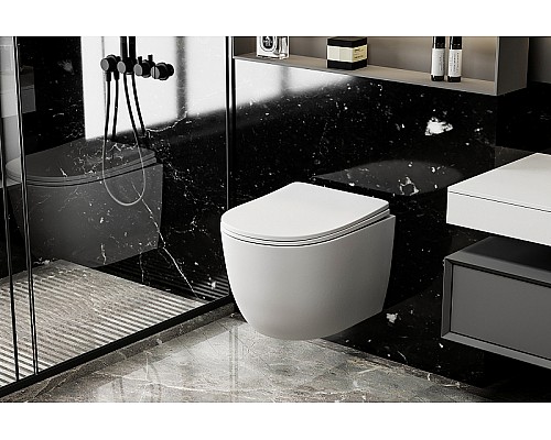 Унитаз Abber Bequem AC1100MW подвесной Белый матовый с сиденьем Микролифт