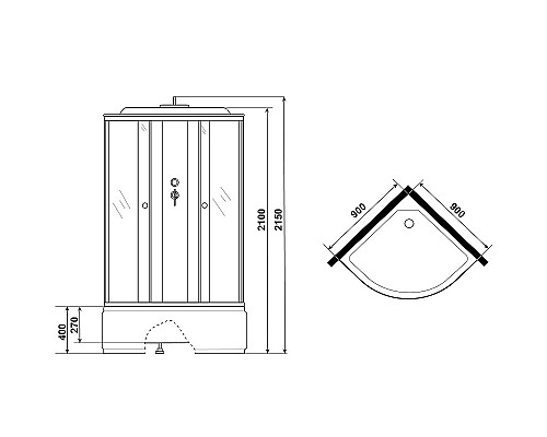Душевая кабина Niagara Eco 90x90 E90/40/TN без гидромассажа