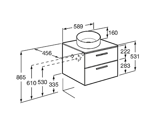 Тумба под раковину Roca Victoria 60 A857468806 подвесная Белый глянец