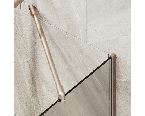 Шторка на ванну Maybah Glass MGV-66-2у 400x1400 в узком профиле Бронза стекло бронзовое