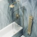 Шторка на ванну Maybah Glass MGV-91-3у 500x1400 в узком профиле Золото стекло сатиновое
