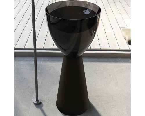 Раковина Abber Kristall 45 AT2703Onyx-Black Черная глянцевая Черная матовая