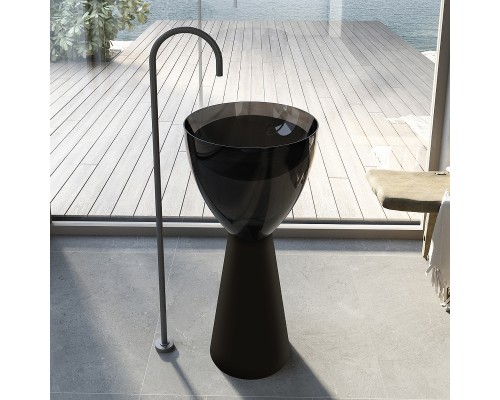 Раковина Abber Kristall 45 AT2703Onyx-Black Черная глянцевая Черная матовая