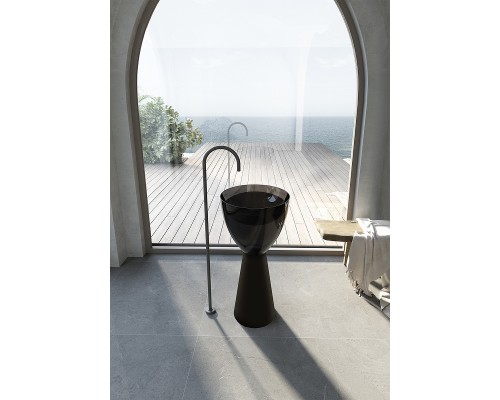 Раковина Abber Kristall 45 AT2703Onyx-Black Черная глянцевая Черная матовая