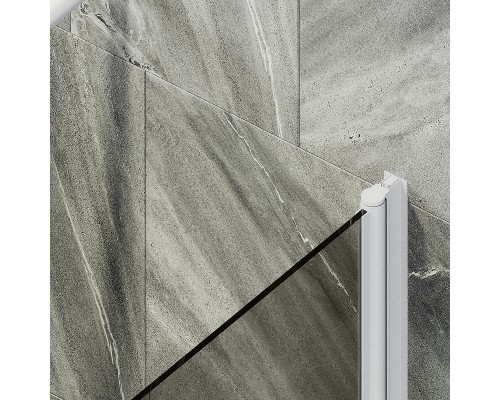 Шторка на ванну Maybah Glass MGV-611-1 600x1400 поворотная на монопетле Белый стекло бронзовое