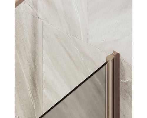 Шторка на ванну Maybah Glass MGV-617-2 700x1400 поворотная на монопетле Бронза стекло бронзовое матовое