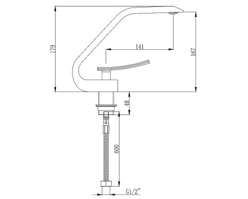 Смеситель для раковины Boch Mann Hoe B BM9633 Черный матовый
