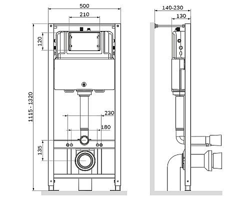 Комплект унитаза с инсталляцией AM.PM Spirit V2.0 FlashClean IS49051.701700MB с сиденьем Микролифт и клавишей смыва Хром глянцевый