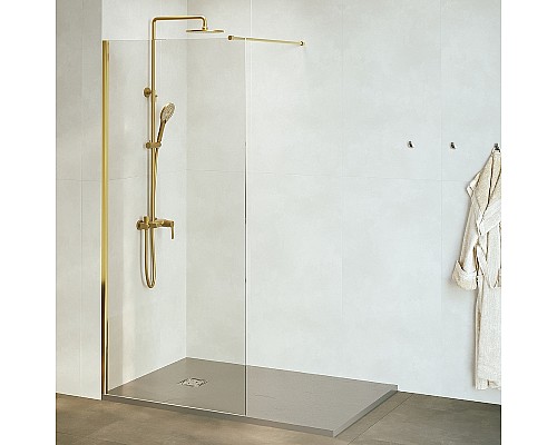 Душевая перегородка RGW Walk In WA-002G 110 35100211-16 профиль Золото брашированное стекло прозрачное