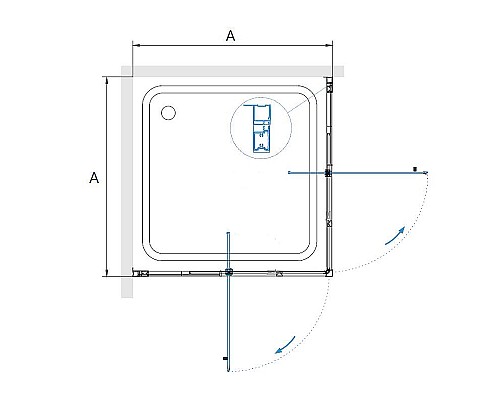 Душевой уголок RGW Passage PA-038B 90x90 350803899-14 профиль Черный стекло прозрачное