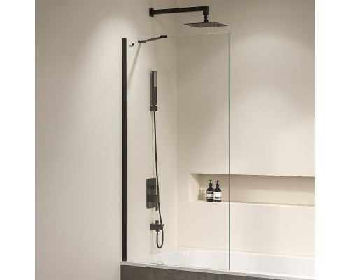 Шторка на ванну RGW Screens SC-150B 90х150 351115009-14 профиль Черный стекло прозрачное